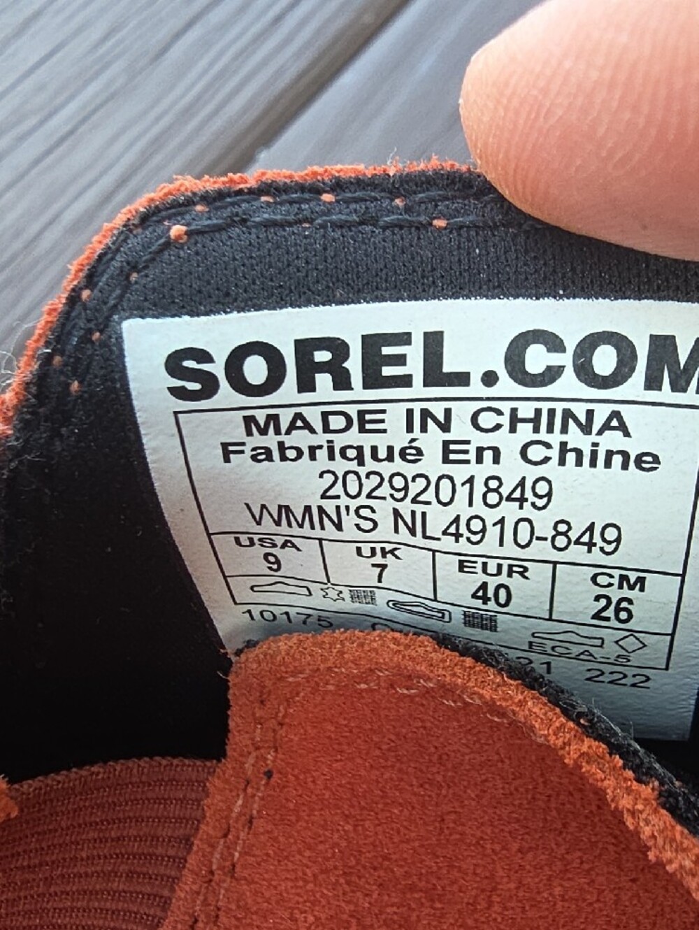 Sorel Women's Rust Orange Suede Chelsea Ankle Boots, Size 9 - Picture 2 of 7